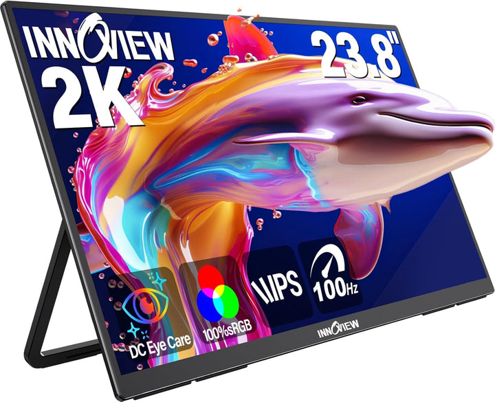 InnoView - Monitor portátil grande de 23.8 pulgadas 2K 100Hz ∆E<...