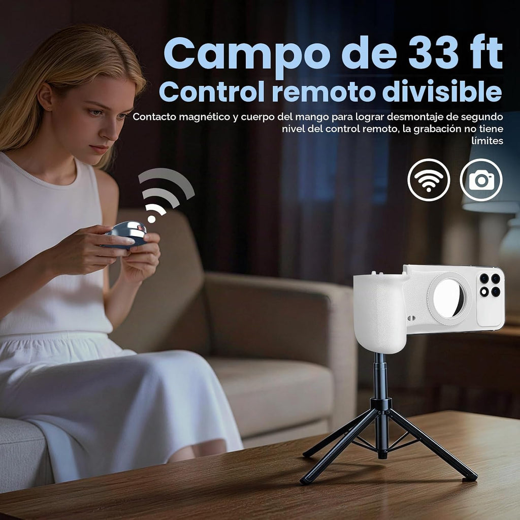 Agarre magnético para cámara y paquete de luz para selfie, control remoto