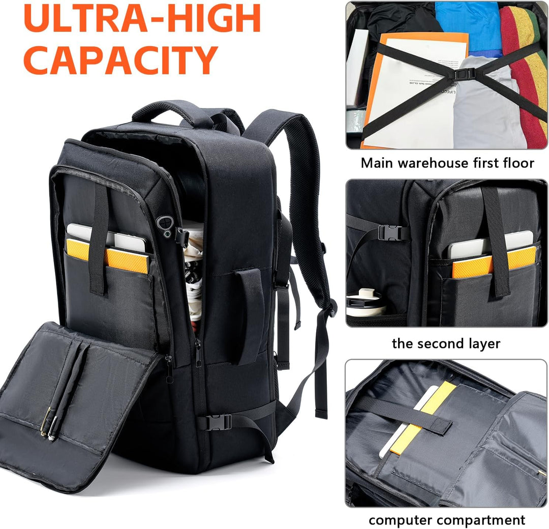 WeiTrust Mochila de viaje para laptop, 50-60L mochila grande expand...