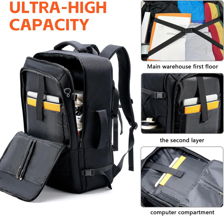 WeiTrust Mochila de viaje para laptop, 50-60L mochila grande expand...