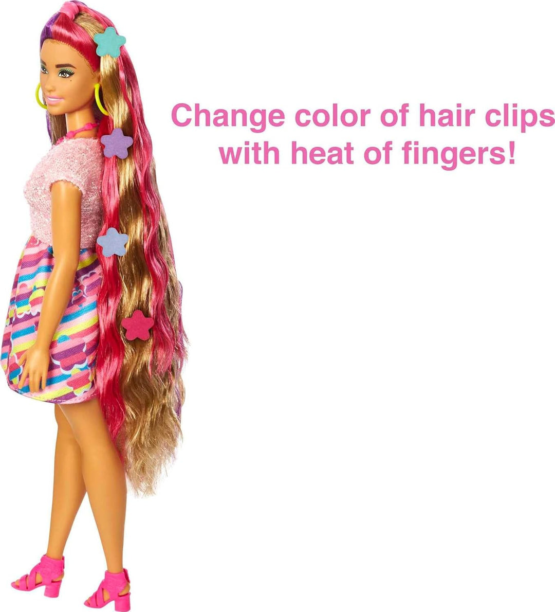 Barbie Muñeca Totally Hair, temática de flores con cabello de fanta...