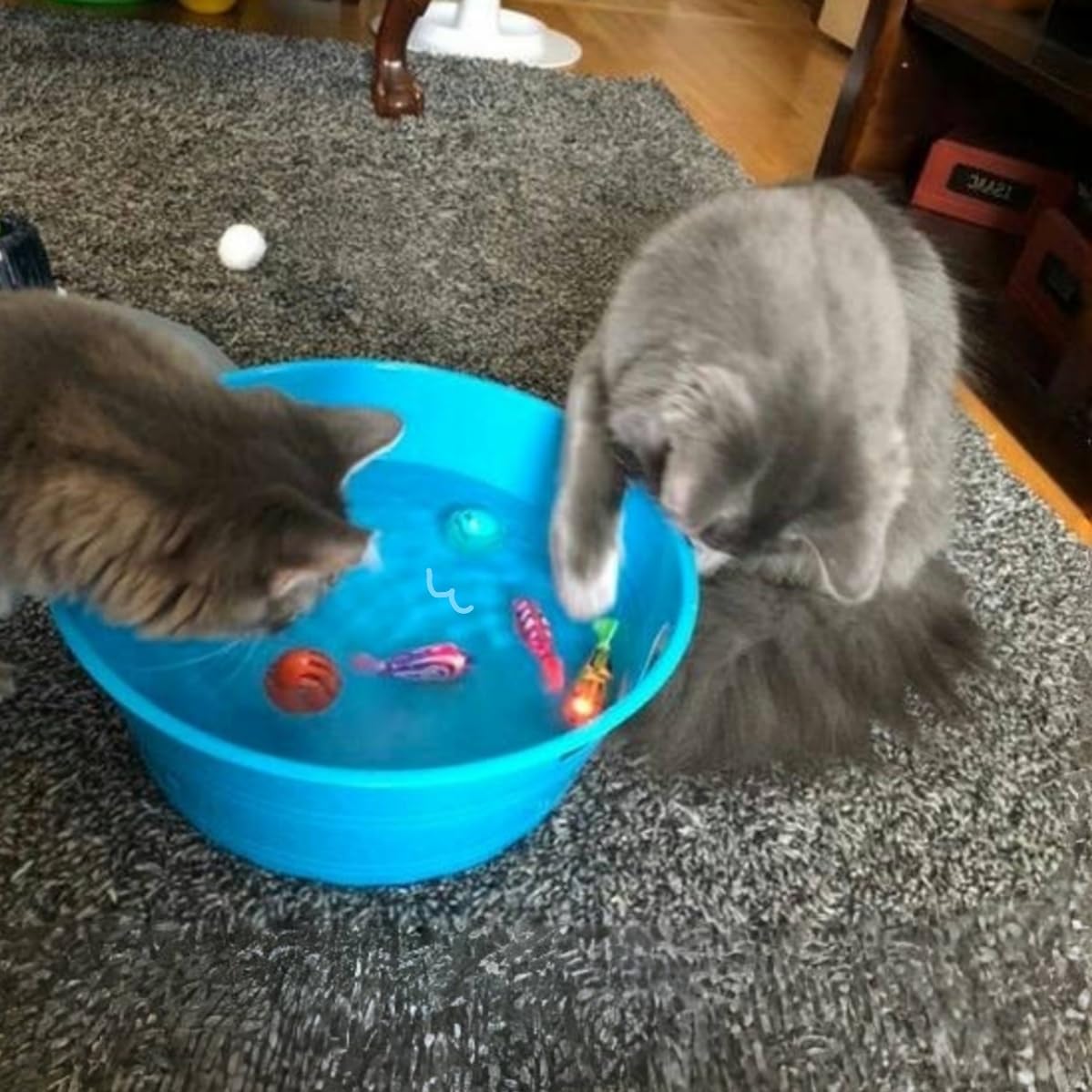 Juguete de peces de natación para gatos, juguete de agua impermeable brillante para gatos con velocidad ajustable y movimiento realista, cola giratoria de una manera realista