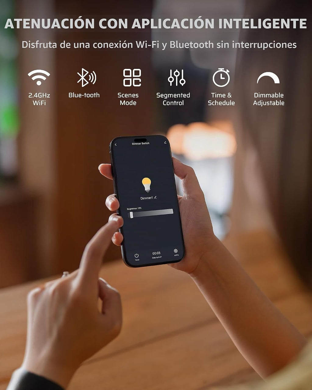 DEWENWILS Smart Dimmer Plug con Remote para Patio Lights, 2.4GHz Only