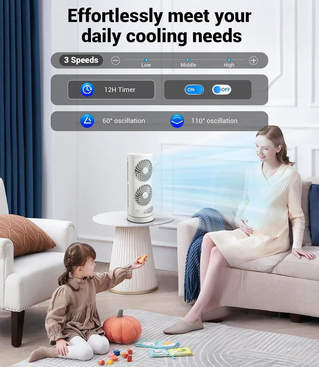 Ventiladores de refrigeración de torre personal que soplan aire frí...