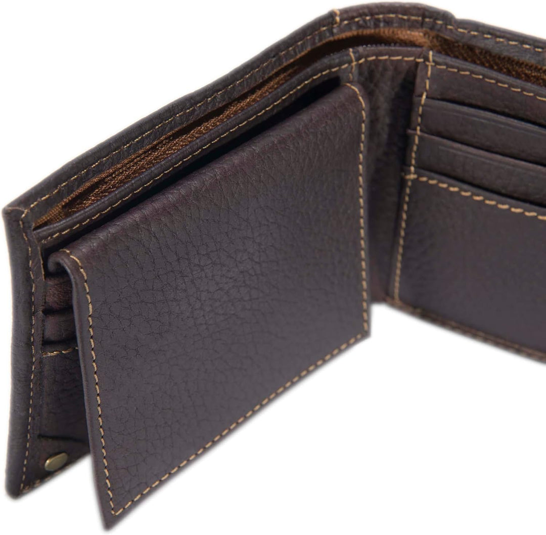 Carhartt Carteras de cuero de grano completo para hombre, diseño du...