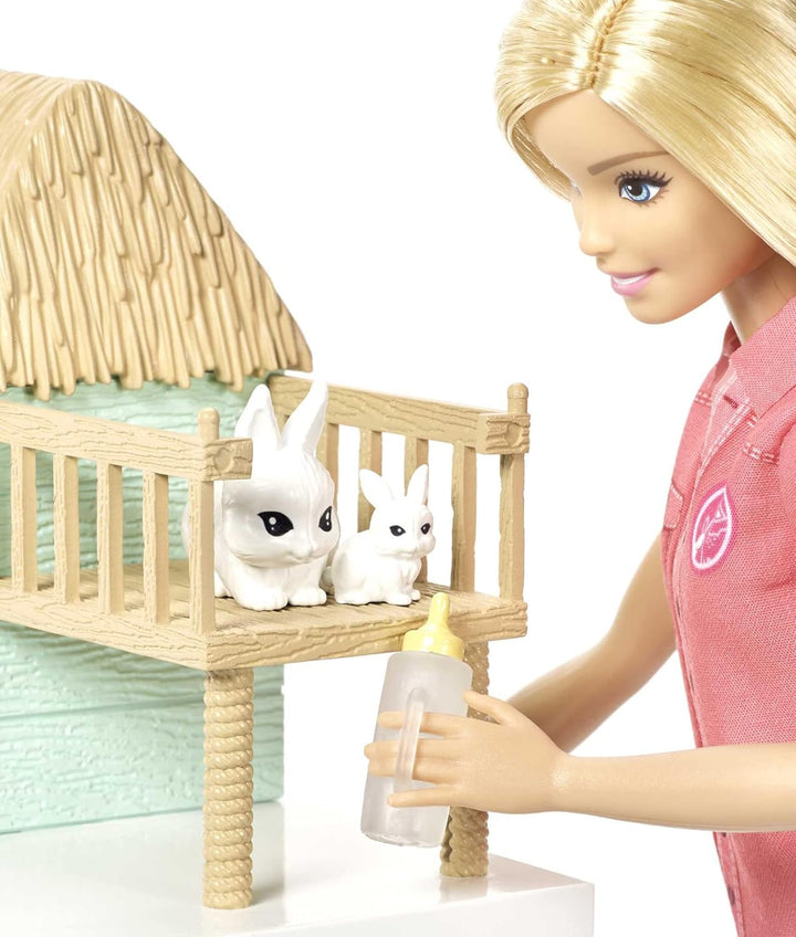 Muñeca Barbie veterinaria y juego, tema de rescate de animales con...