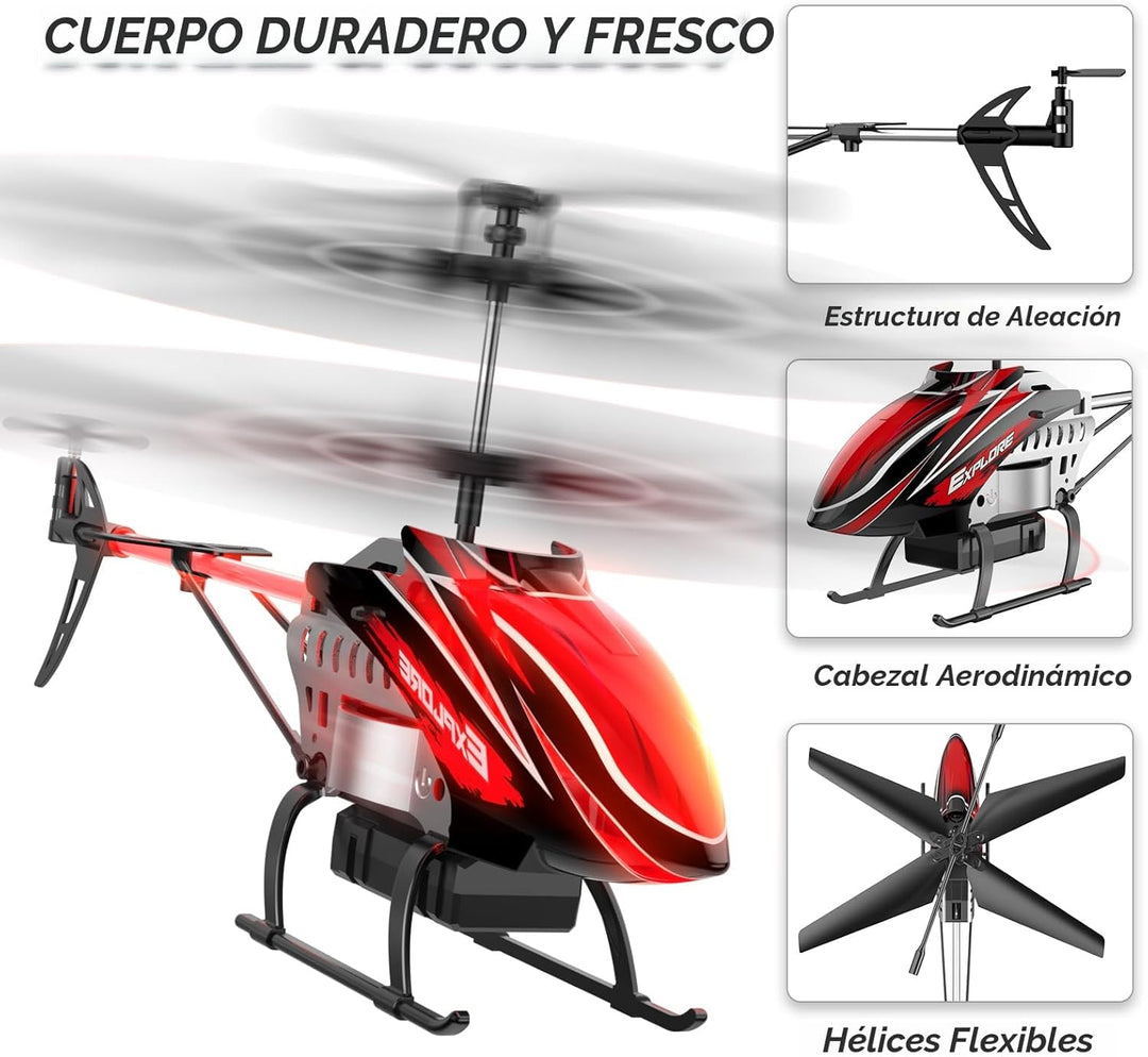 BUSSGO Helicóptero RC, helicóptero de control remoto para niños con...
