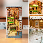 Rolife Kit de Rincón de Libros DIY Sakura Densya, Kit de Rincón de Libros en Miniatura DIY Separador de Libros Decorativo Creativo Inserto para Estantería Rompecabezas 3D para Adultos, Decoraciones de