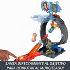 Hot Wheels City Bat Loop Attack Playset y coche de juguete a escala 1:64