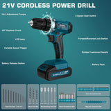 Kit de herramientas con taladro inalámbrico de 21 V - Sundpey 255 p...