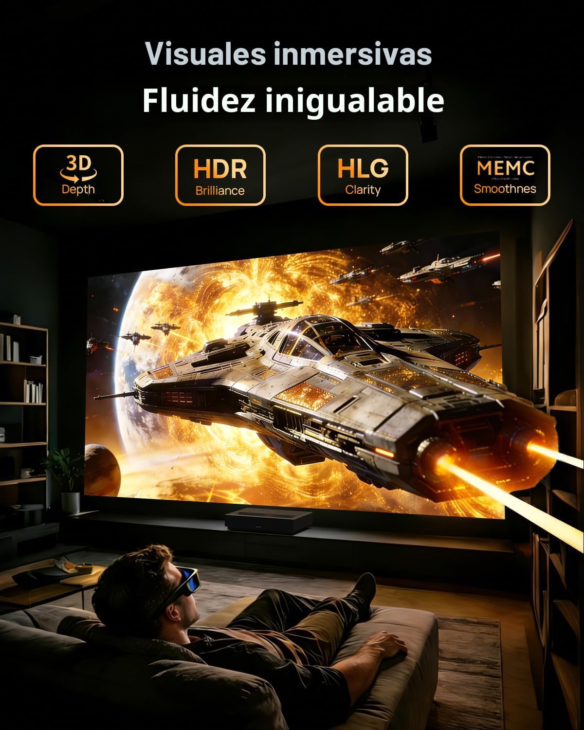 WEMAX Nova Pro Proyector de Tiro Ultra Corto 4K, TV Láser ALPD de 1...