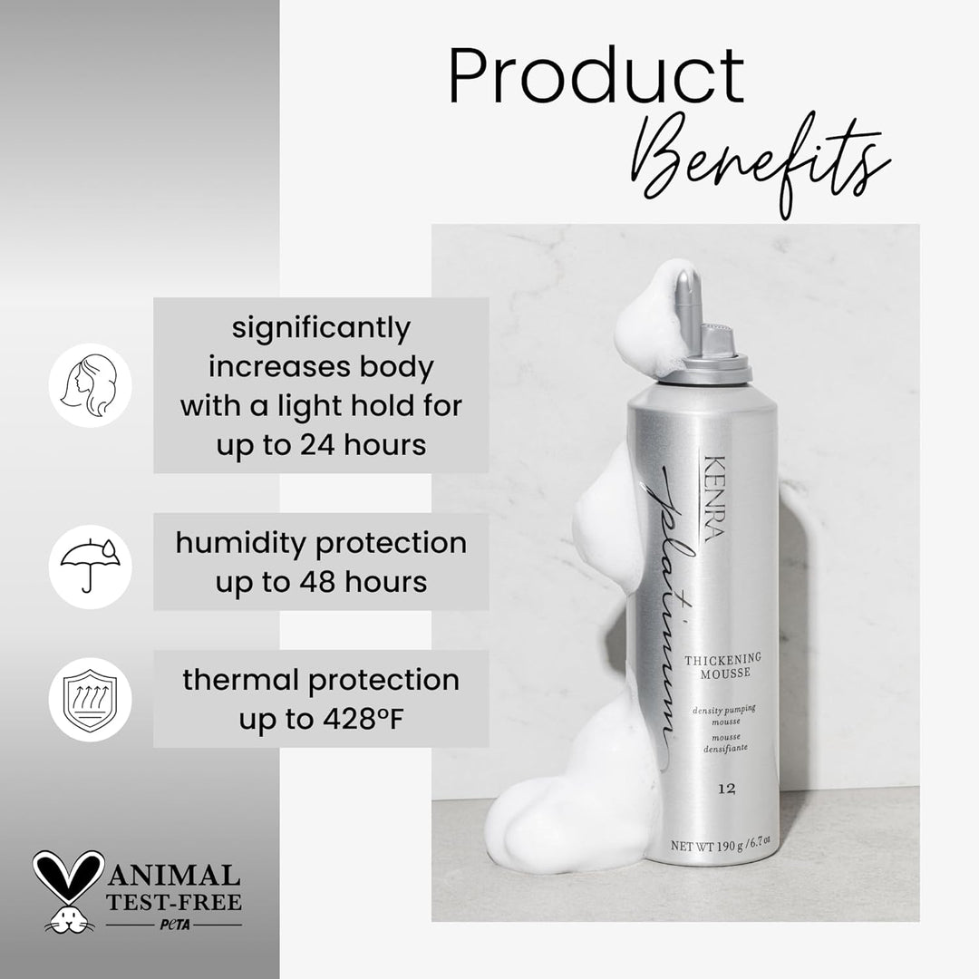 Kenra Platinum Thickening Mousse 12 | Moldeador voluminizador | Aña...