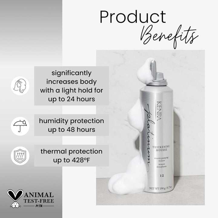 Kenra Platinum Thickening Mousse 12 | Moldeador voluminizador | Aña...