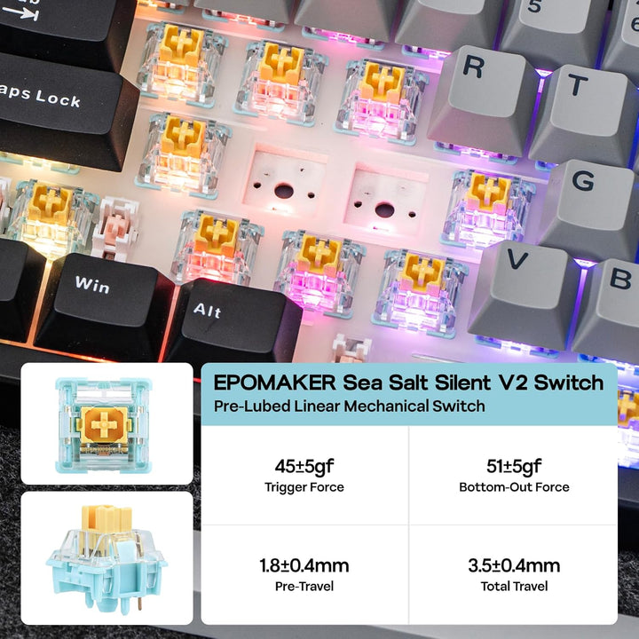 EPOMAKER TH108 PRO Teclado mecánico de tamaño completo con pantalla...
