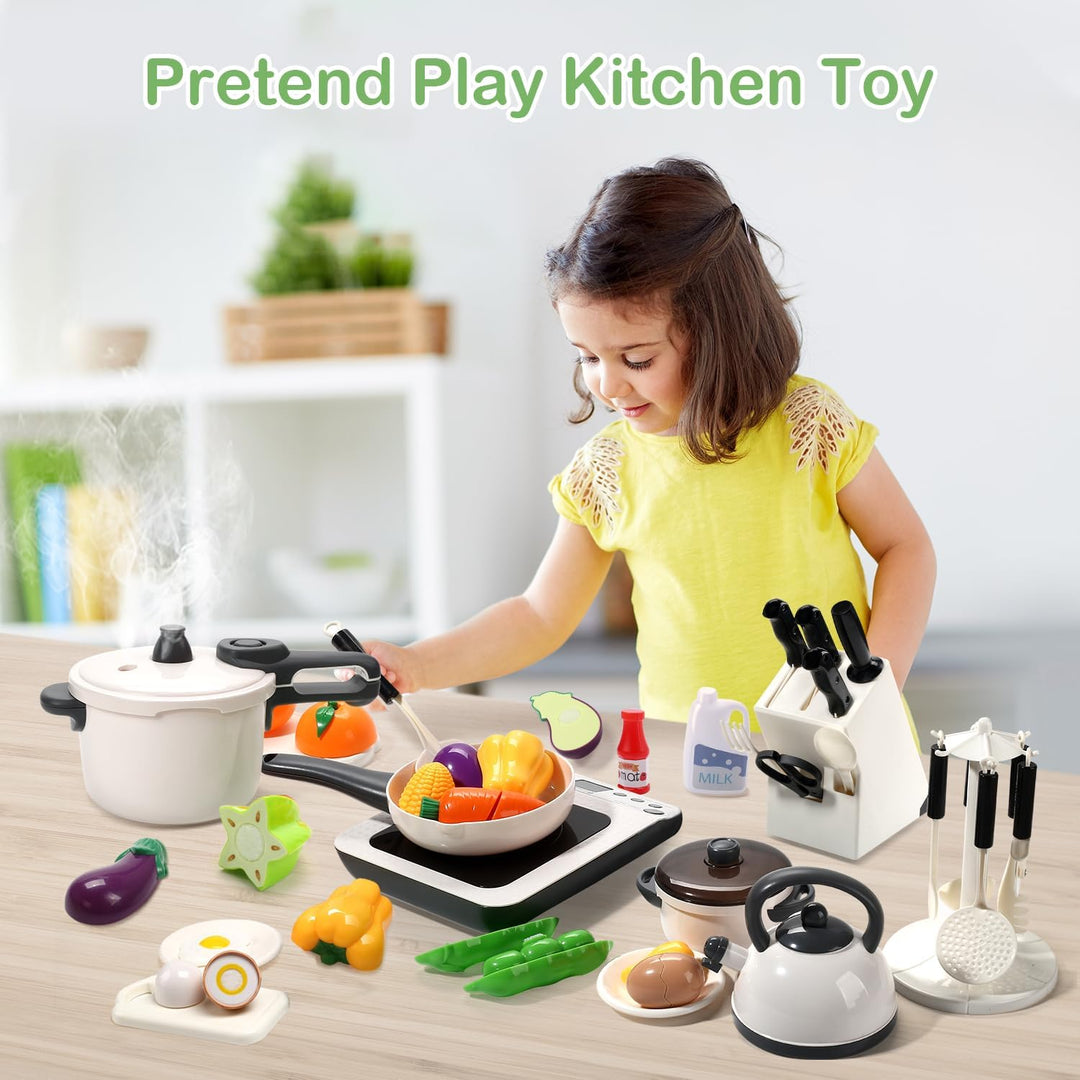 CUTE STONE - Juguete de cocina de juego de roles con olla a presión...