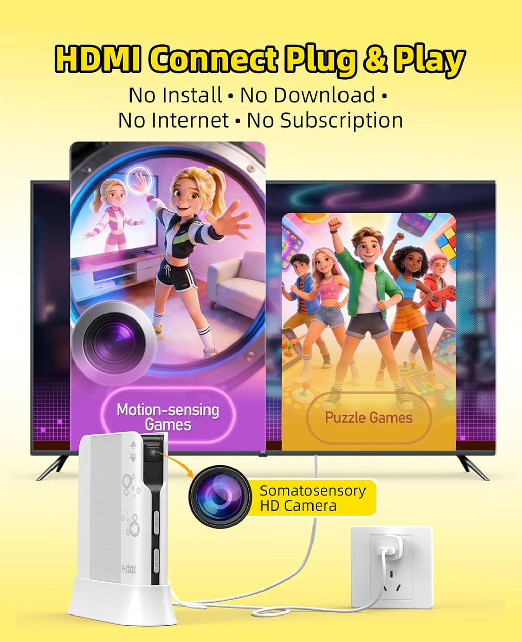 Consola de juegos AR Motion para niños - Plug & Play Active TV Videojuegos