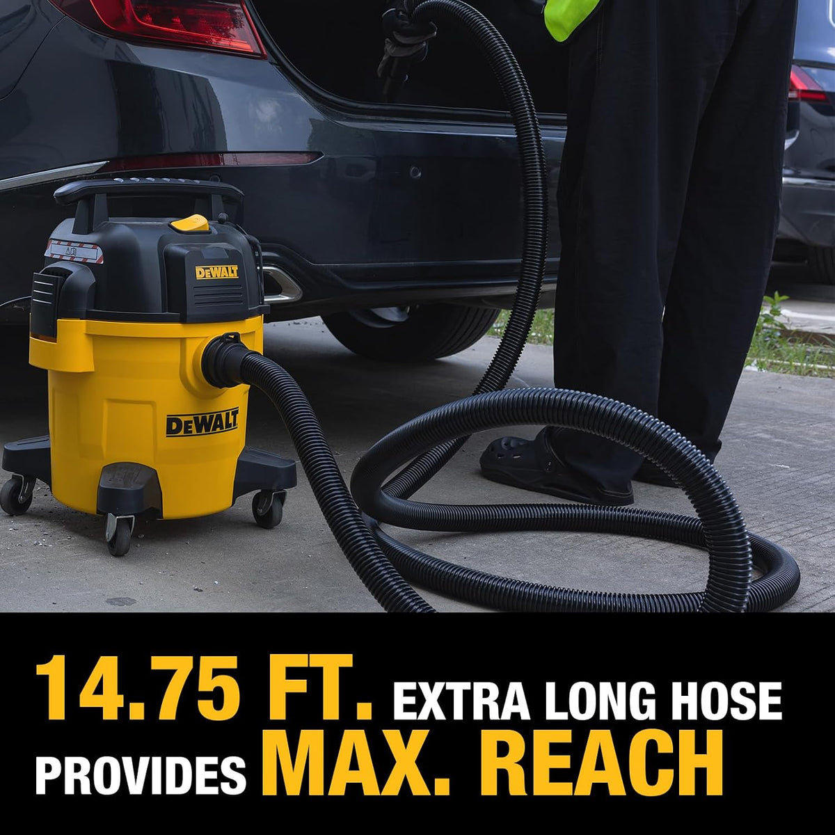 DEWALT Kit de accesorios de manguera de vacío para detalles de automóviles de 8 piezas, accesorios de aspiradora de tienda para limpieza eficiente, compatible con la mayoría de aspiradoras húmedas y
