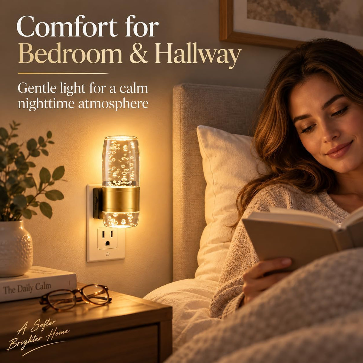 Luz nocturna LED, luces nocturnas enchufables la pared