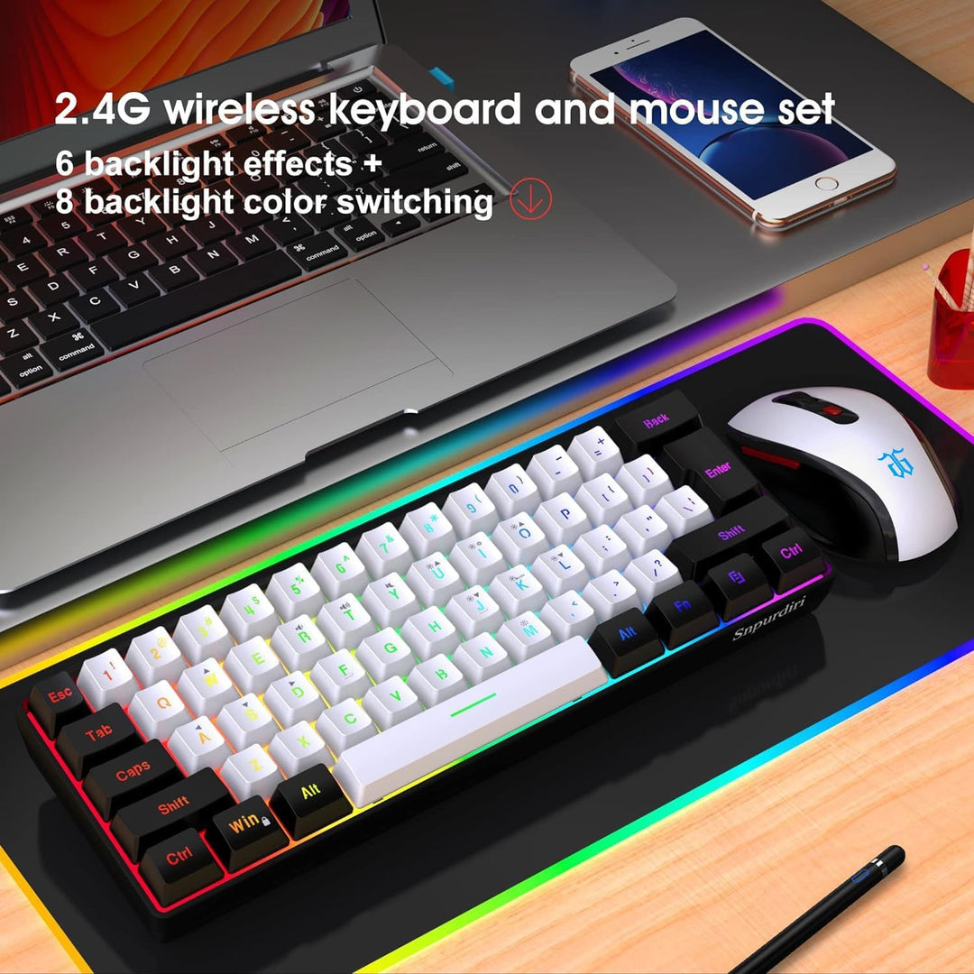 Combinación de teclado y mouse inalámbricos para juegos Snpurdiri 2...