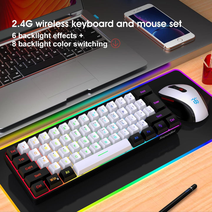 Combinación de teclado y mouse inalámbricos para juegos Snpurdiri 2...