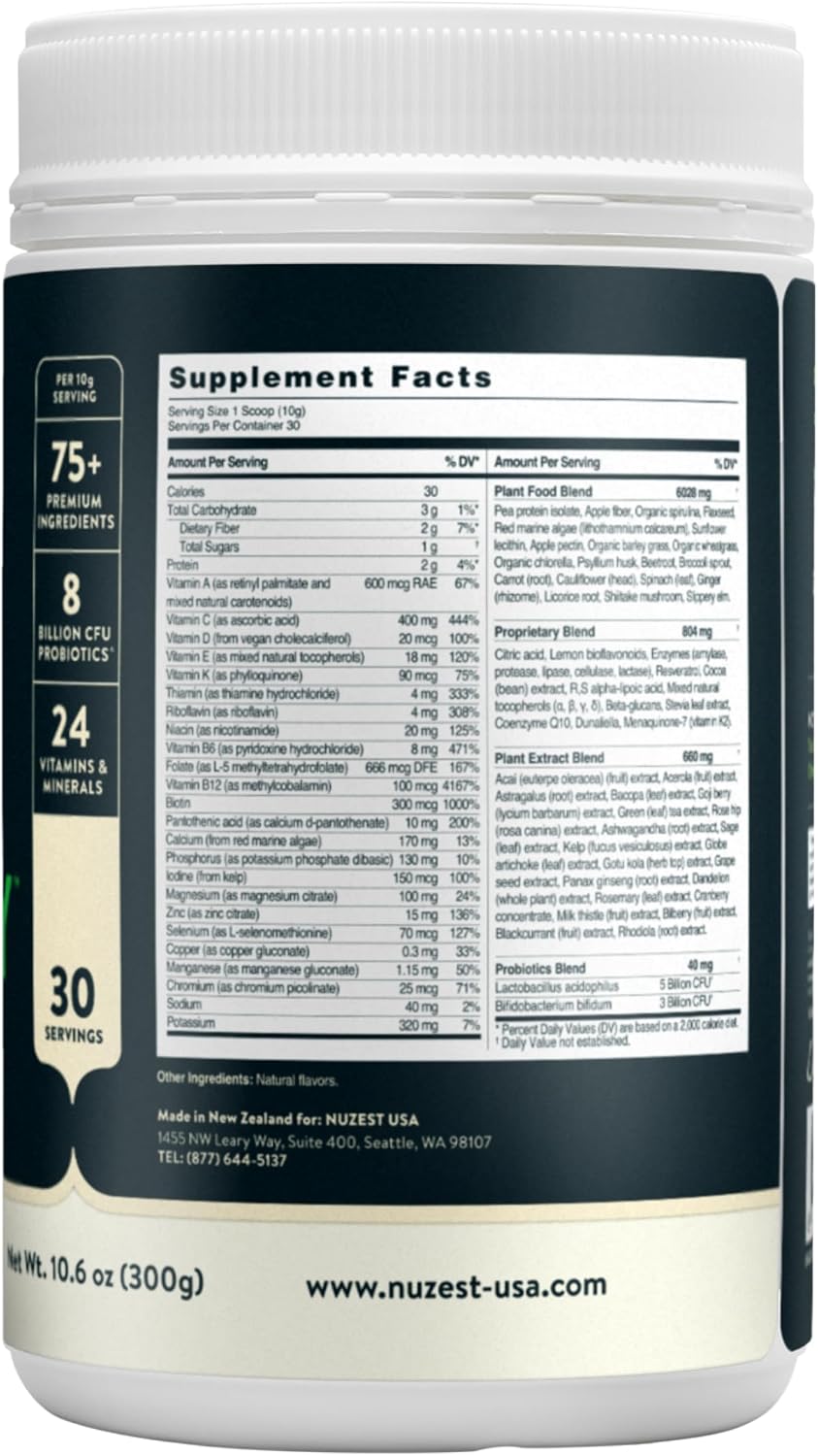 Nuzest Greens Powder Good Green Vitality - Vitaminas, Minerales y S...