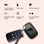 Life360 Tile Pro - Potente rastreador Bluetooth, buscador de llaves y localizador de artículos para llaves, bolsas y más. Compatible con iOS y Android. Buscador de teléfonos. Paquete de 1 (negro)