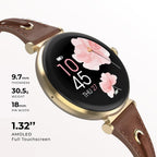 iTouch Bloom - Reloj inteligente para mujer, pantalla AMOLED de 1.32 pulgadas, rastreador de actividad física con llamadas Bluetooth, seguimiento de frecuencia cardíaca y sueño, más de 60 modos deportivos, reloj inteligente impermeable IP68 para Android y