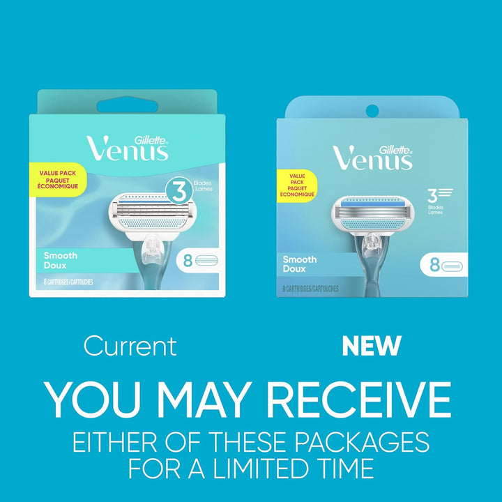 Gillette Venus Smooth Recambios de cuchillas de afeitar para mujer,...