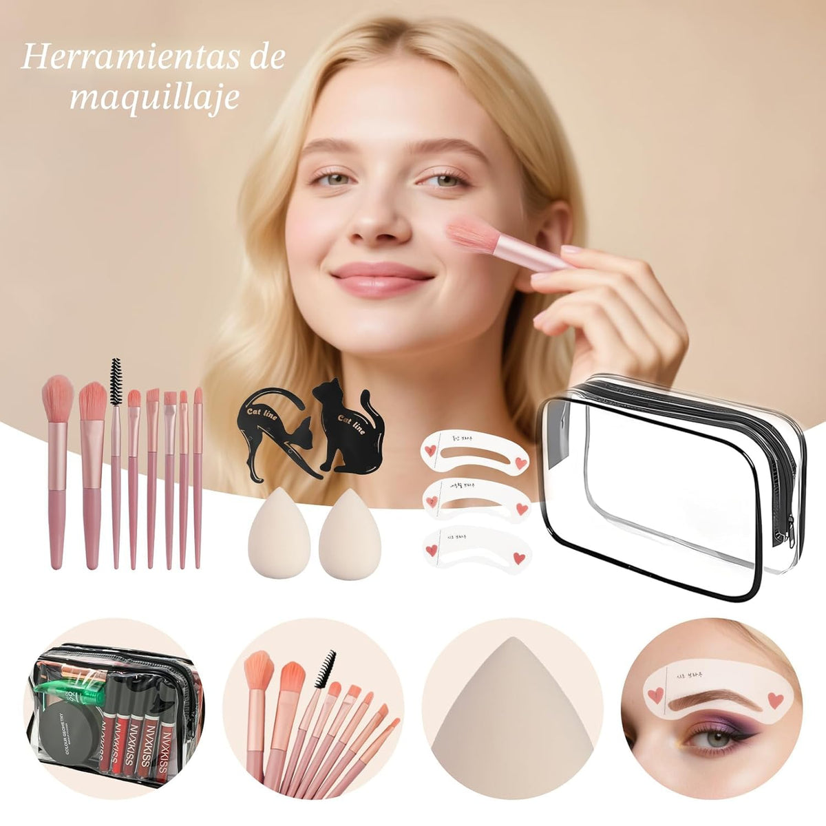 Kit completo de maquillaje todo en uno para mujer, juego de maquill...