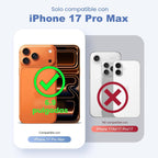 Funda transparente chapada para iPhone 17 Pro Max con soporte de