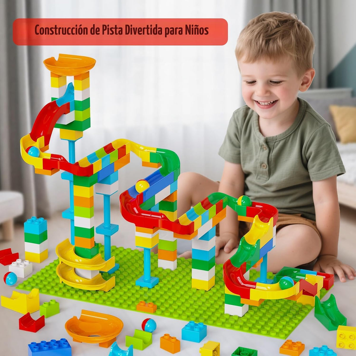 Bloques de construcción Marble Run, juguete STEM de 128 piezas con