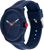 Tommy Hilfiger Reloj de Caballero de Cuarzo con 3 Manecillas – Estilo Casual Deportivo, Correa de Silicona, Resistente al Agua hasta 50 Metros, Reloj de Pulsera para Uso Diario, Regalo para Él - 44mm