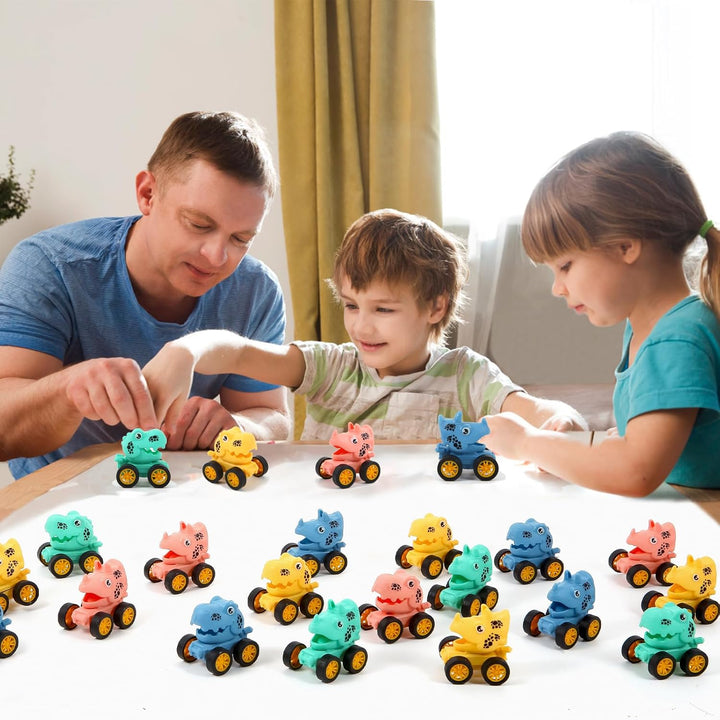 Juego de 18 autos de dinosaurio para niños pequeños mini