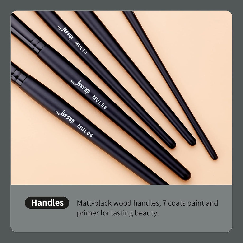 Jessup Juego de brochas de maquillaje veganas con corrector