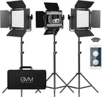 GVM - Luz de video LED 560, 3 paquetes de iluminación de fotografía...