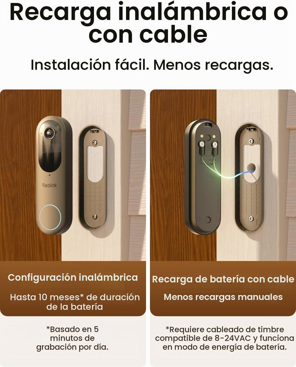 REOLINK Timbre de video con batería (2.ª generación) con kit de cámara Home