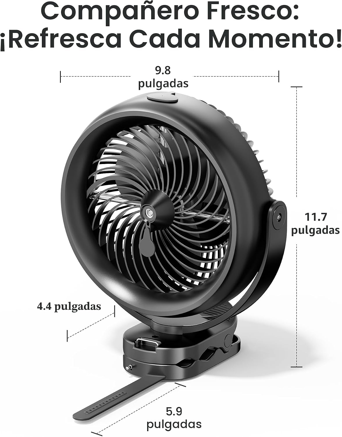 Koonie Ventilador de nebulización de batería de 10000 mAh con clip,...