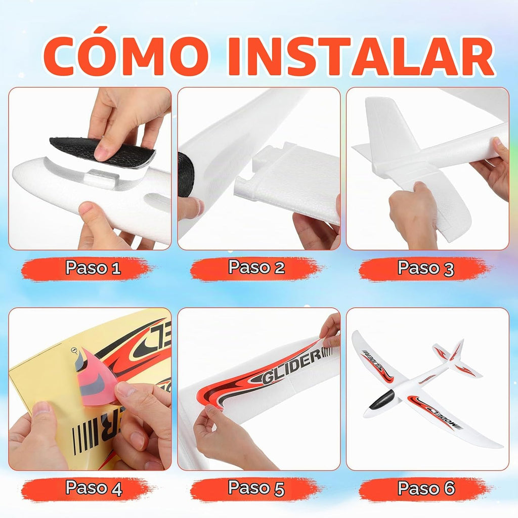 Alasum - 2 planeadores de avión de espuma, 39 pulgadas, 2 modos de vuelo