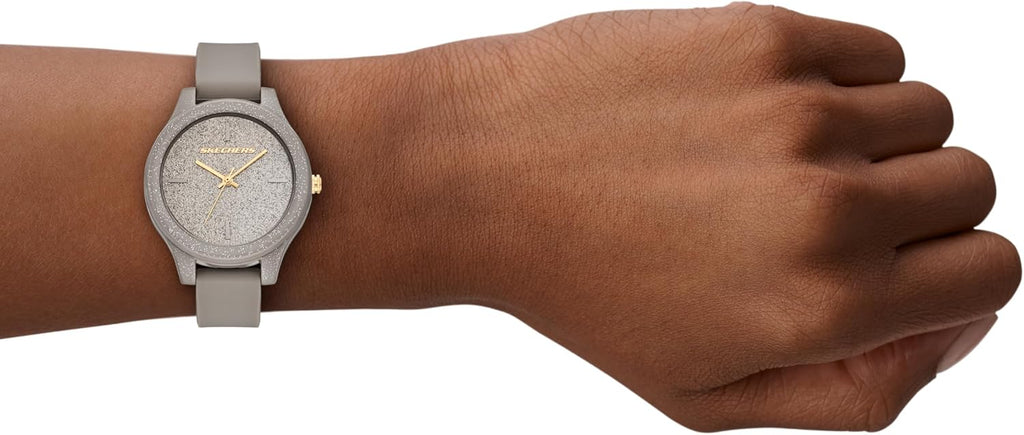 Reloj analógico Skechers para mujer Carmelina en silicona gris (Modelo: SR6336)