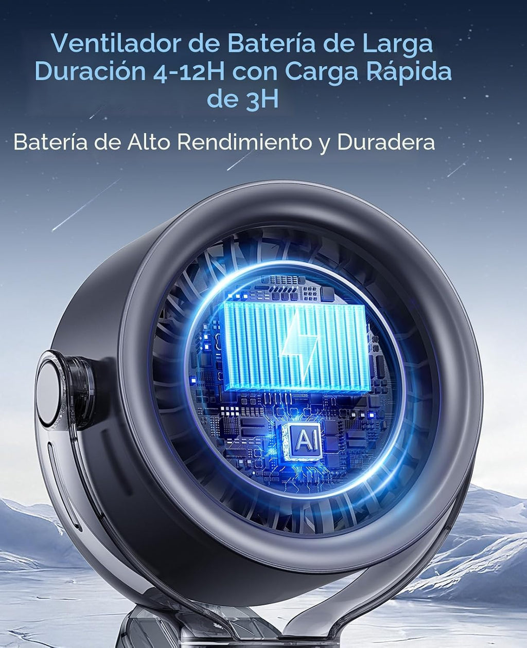 KIMMOO Ventilador portátil recargable de 4000 mAh, control táctil d...