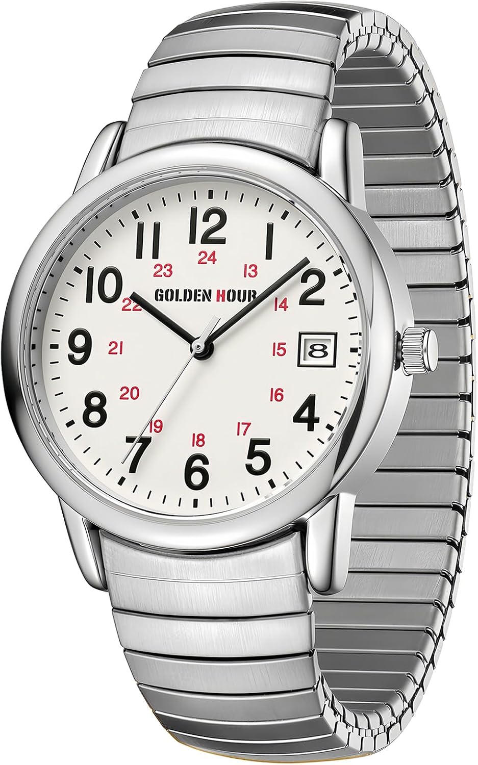 GOLDEN HOUR Relojes para Hombre de Lectura Fácil, Estilo Casual para Vestir