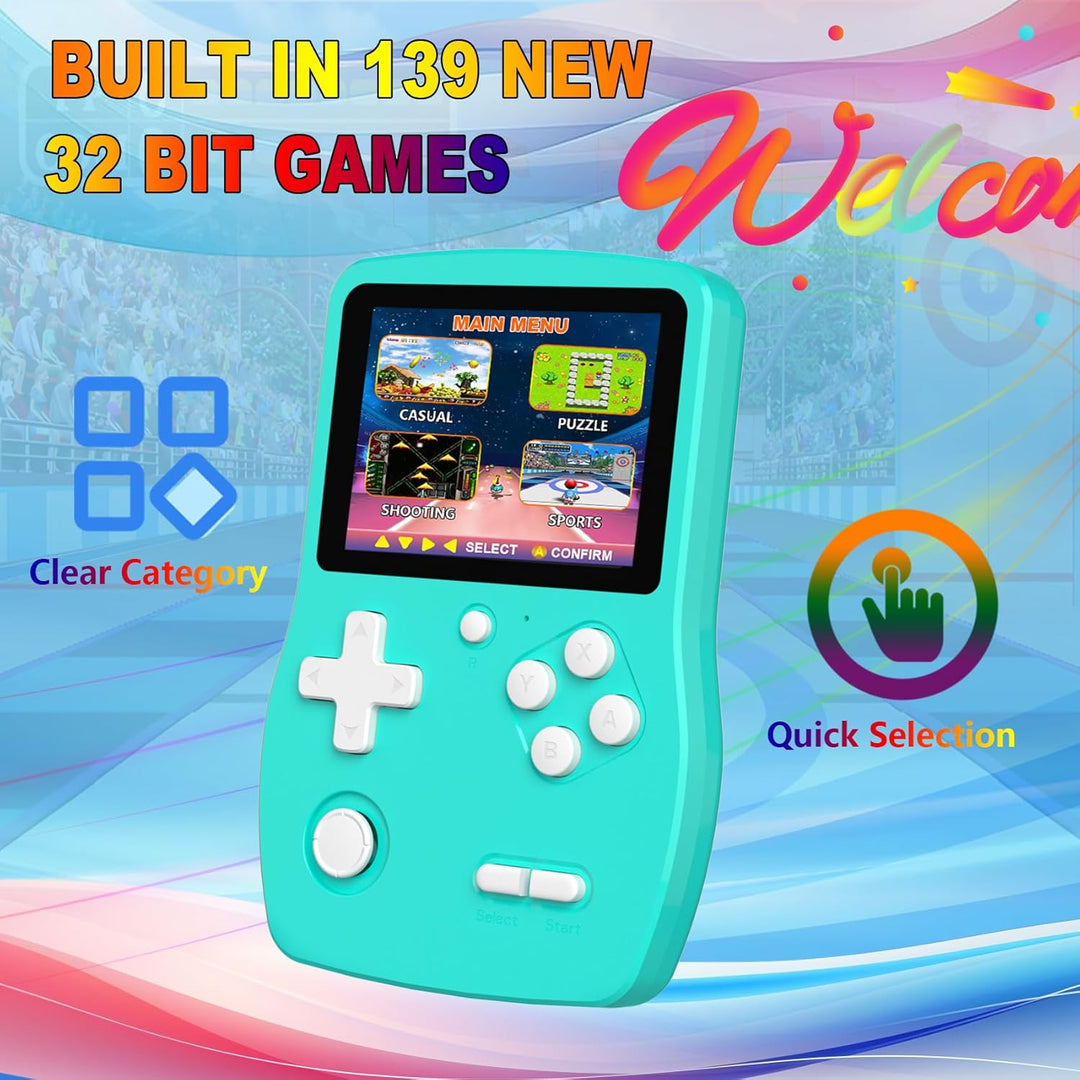 Juego de Mano de 32 Bits para Niños, 139 Videojuegos Retro Precarga...