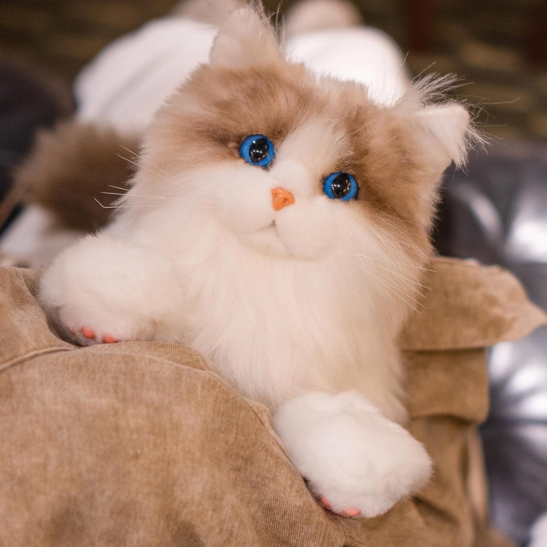 Chongker Animales de peluche hechos a mano con forma de gato realis...
