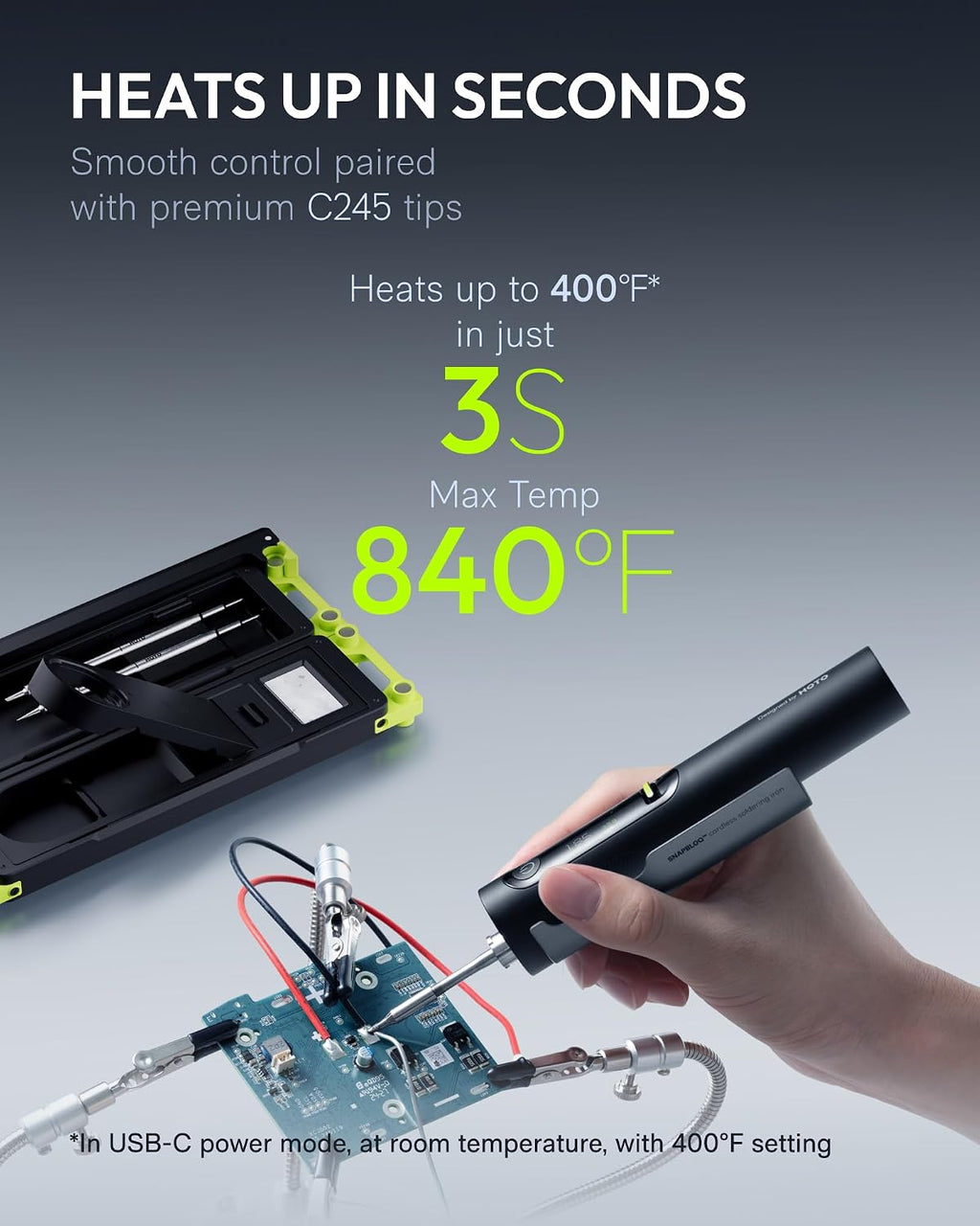 HOTO SNAPBLOQ™ I-A06 Kit de soldador (5 piezas), inalámbrico, portátil