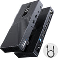 Minthouz DisplayLink - Estación de acoplamiento triple monitor 4K a 60Hz, base USB C 14 en 1 para MacBook Dell, HP Lenovo, adaptador de 160 W, carga PD de 100 W para Thunderbolt 5/4/3, 3HDMI, 2DP, 6