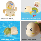 Juguetes de baño para bebés y niños pequeños, fabricante de burbujas de baño de cangrejo con 12 canciones, paquete de 3 juguetes de cuerda para piscina para niños, juguetes de bañera como regalo de