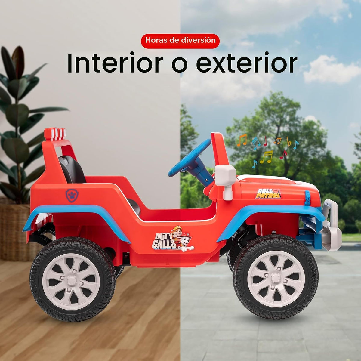 Paw Patrol - Jeep de paseo infantil de 12 V con batería recargable