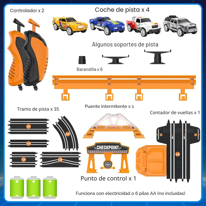 Conjuntos de Pista de Carreras de Coches de Ranura para Niños, Pist...