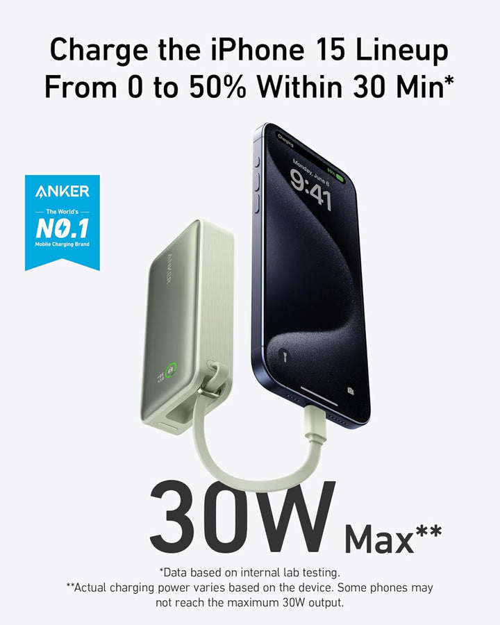 Anker Nano Power Bank, cargador portátil de 10,000 mAh con cable US...