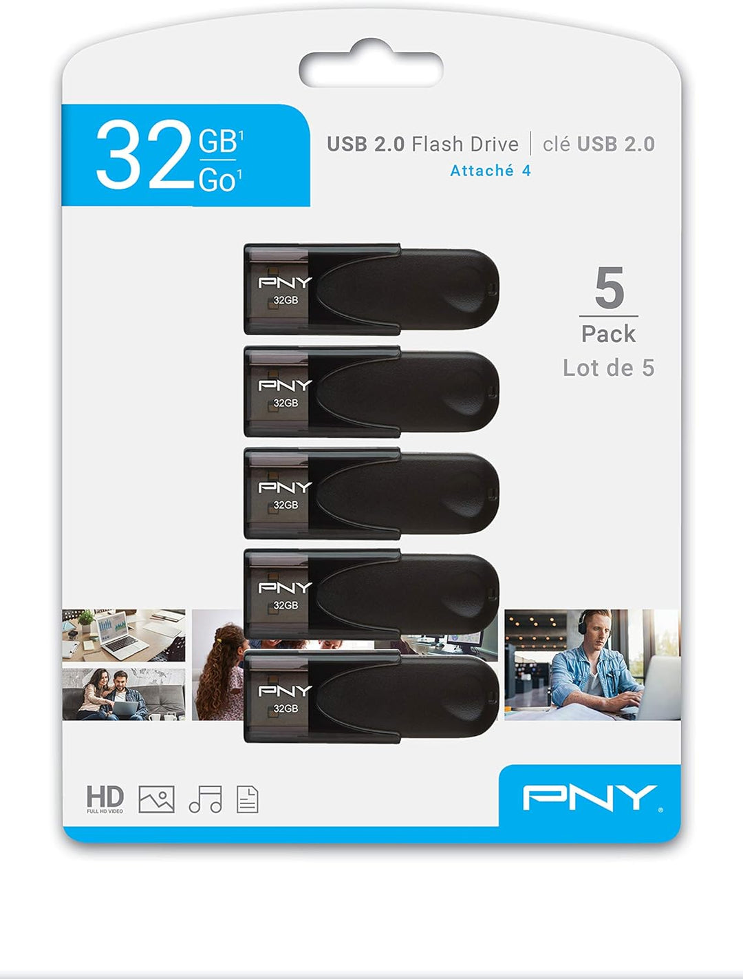 PNY, modelo Attaché 4 - Unidad de memoria flash USB 2.0 de 16 GB, N...